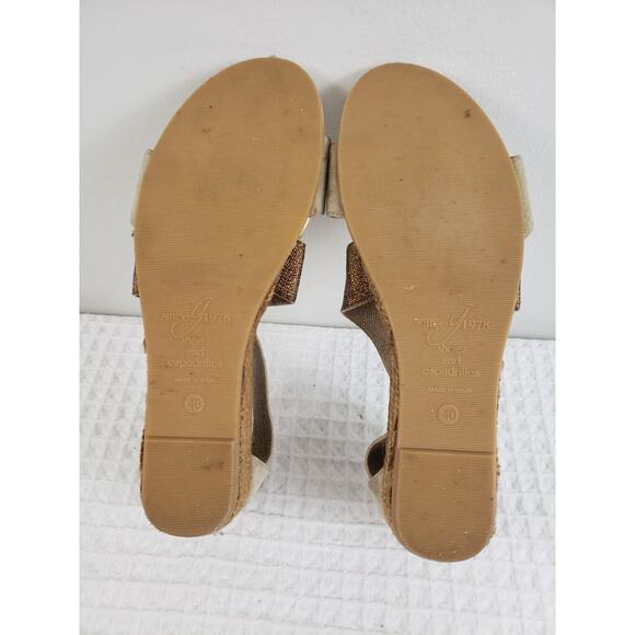 (J5) GAIMO HANDMADE WEDGE WOMENS SANDALS SIZE 40 SUEDE LEATHER MADE IN SPAIN - Picture 6 of 7